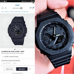 Casio G-Shock GA-2100 Black Analog-Digital Men’s Watch