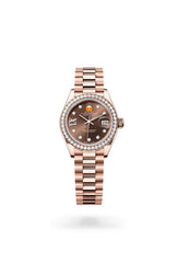 Role* Lady-Datejust Oyster, 28 mm, Everose gold and diamonds (Automatic)