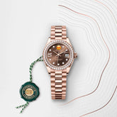 Role* Lady-Datejust Oyster, 28 mm, Everose gold and diamonds (Automatic)