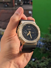 G-SHOCK GM-2100 GOLD BLACK DIAL METAL BODY