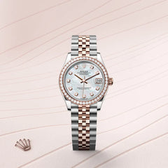 Rolex Datejust Woman Oyster, 31 mm, Oystersteel, Everose gold and diamonds (Automatic) ZR QUALITY